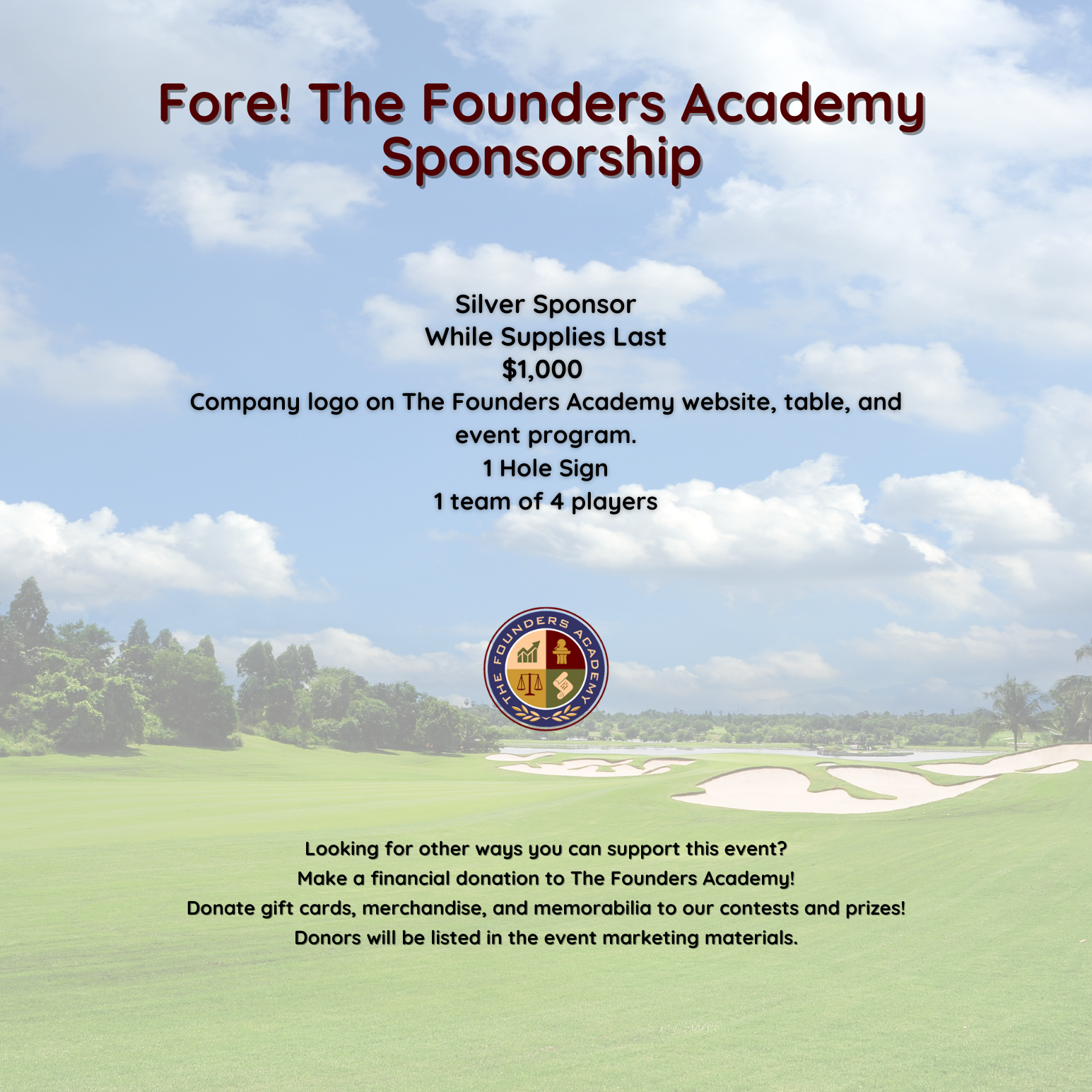 Fore! The Founders Academy Golf Tournament - Default Image of Silver Sponsor