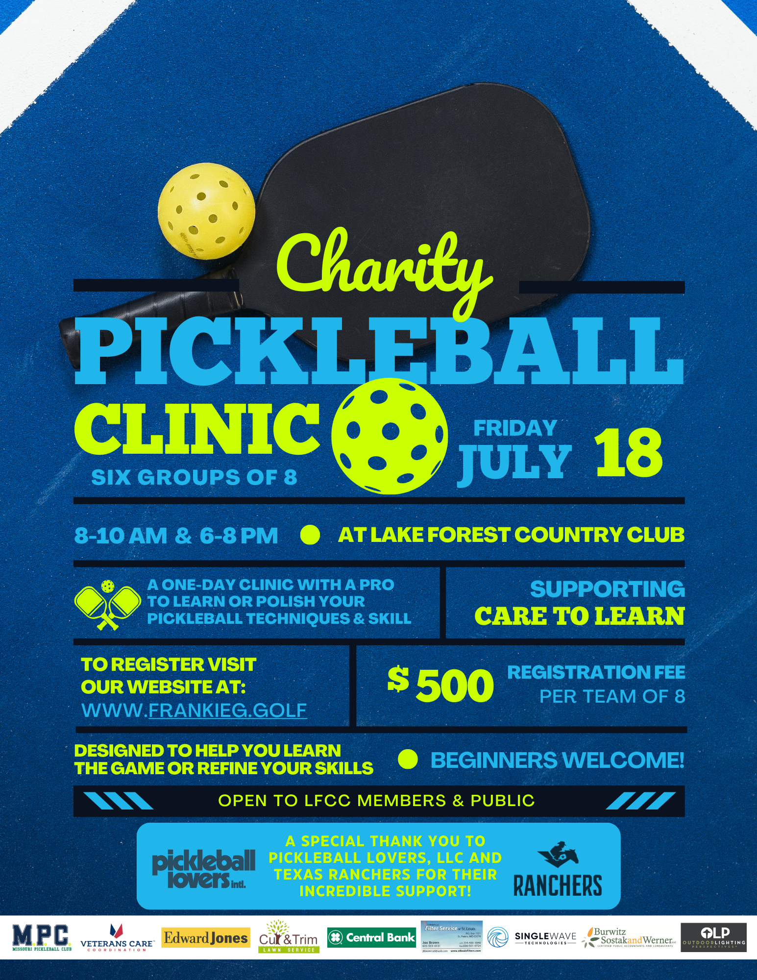 2025 Frankie G Charity Classic - Default Image of Pickleball Clinic (Group of 8)