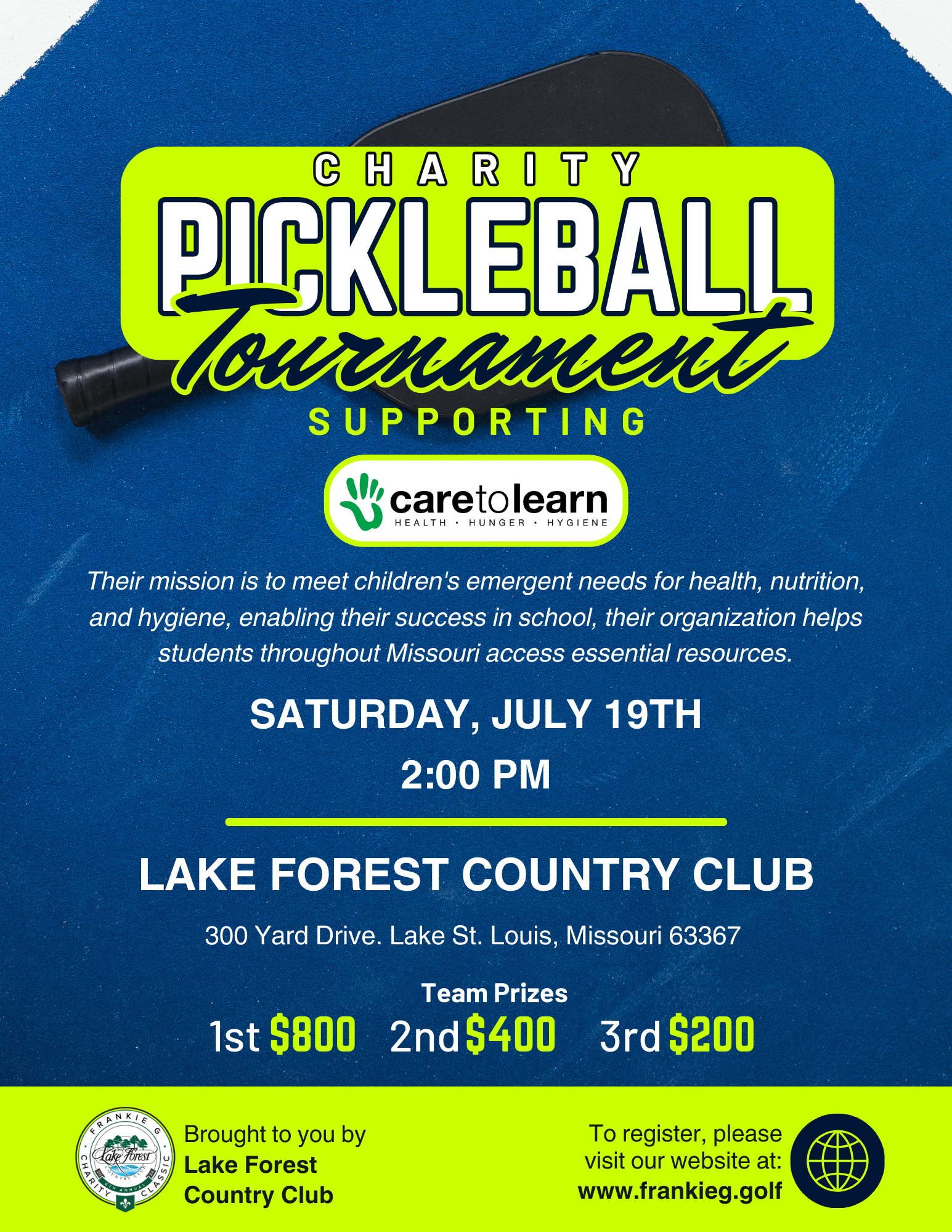 2025 Frankie G Charity Classic - Default Image of Pickleball Tournament - Player Registration