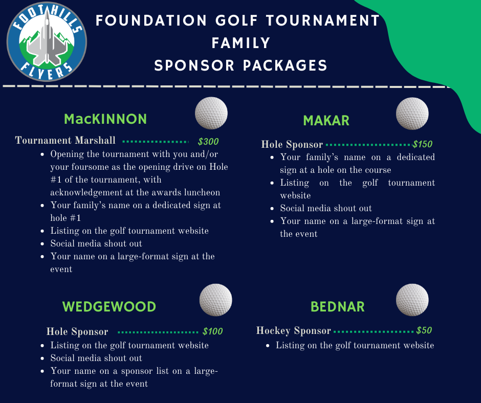 Foothills Hockey Association Annual Fundraiser Golf Tournament 2025 - Default Image of Bednar Family Sponsorship