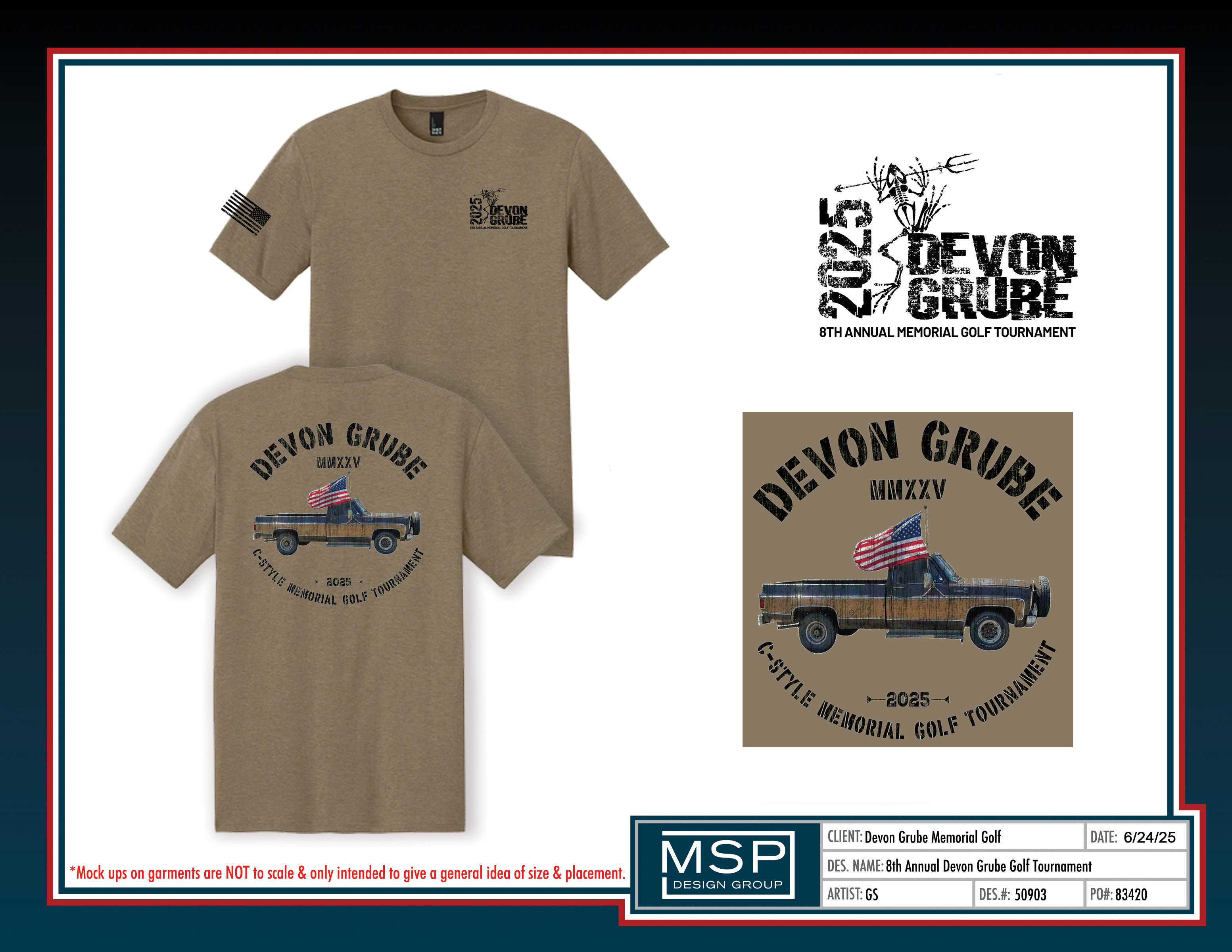 8th Annual Devon Grube Memorial Golf Tournament - Default Image of Event T-Shirt (with shipping)