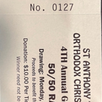 Image of SINGLE 50/50 RAFFLE TICKET