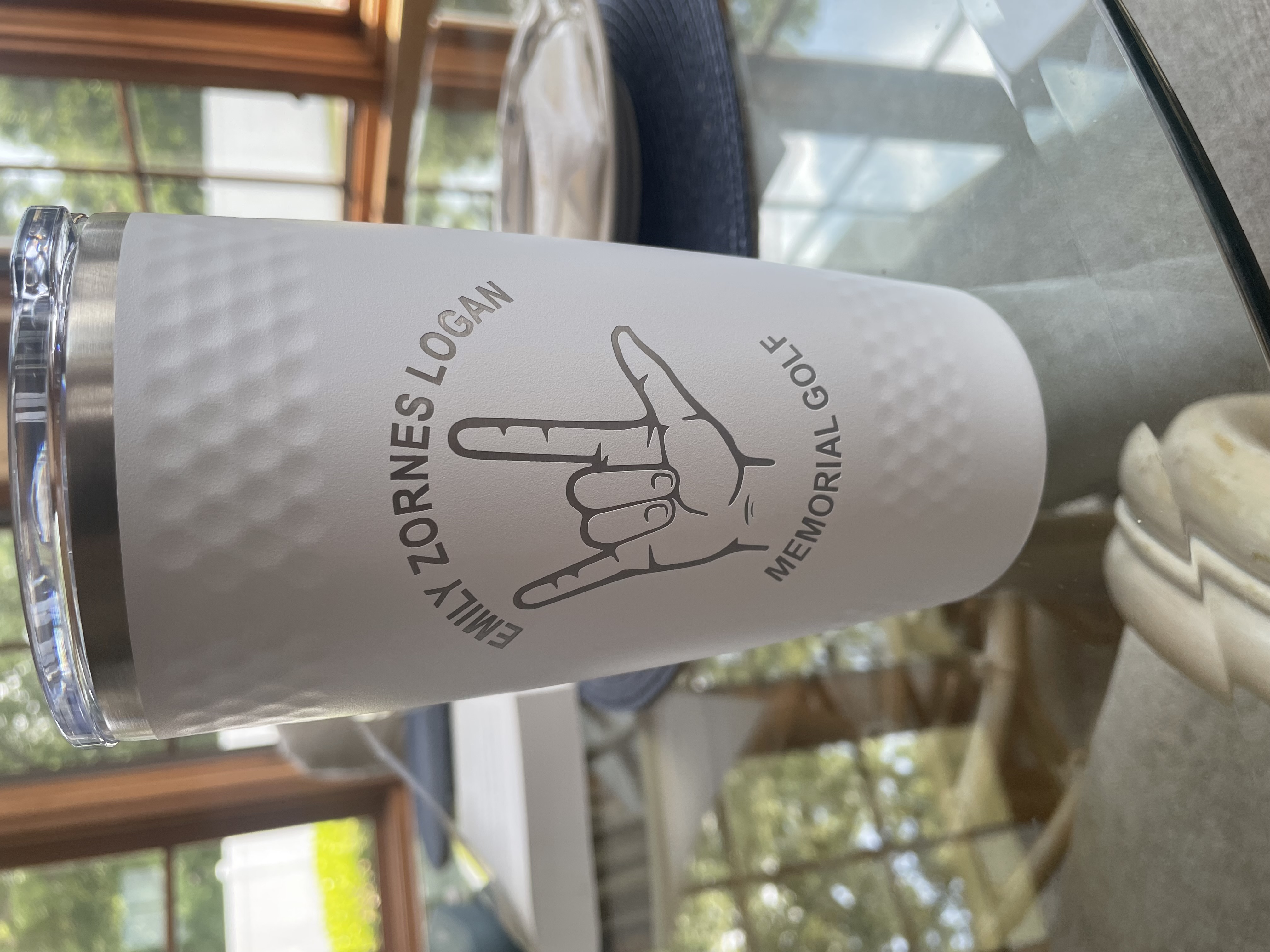 Emily Zornes Logan Memorial Golf Fundraiser - Default Image of White Tumbler dimpled