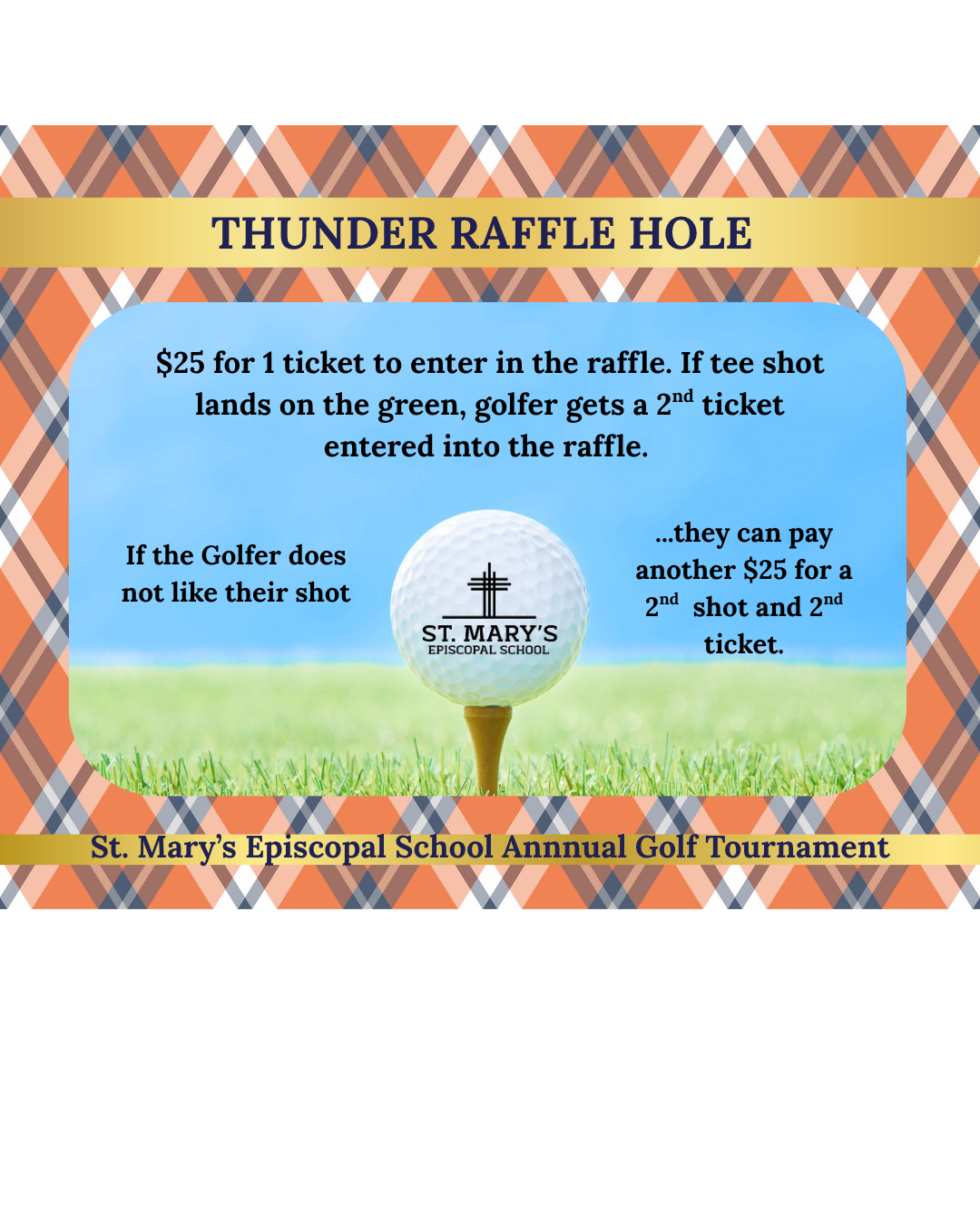 6th Annual St. Mary's Golf Tournament - Default Image of Thunder Tickets Raffle