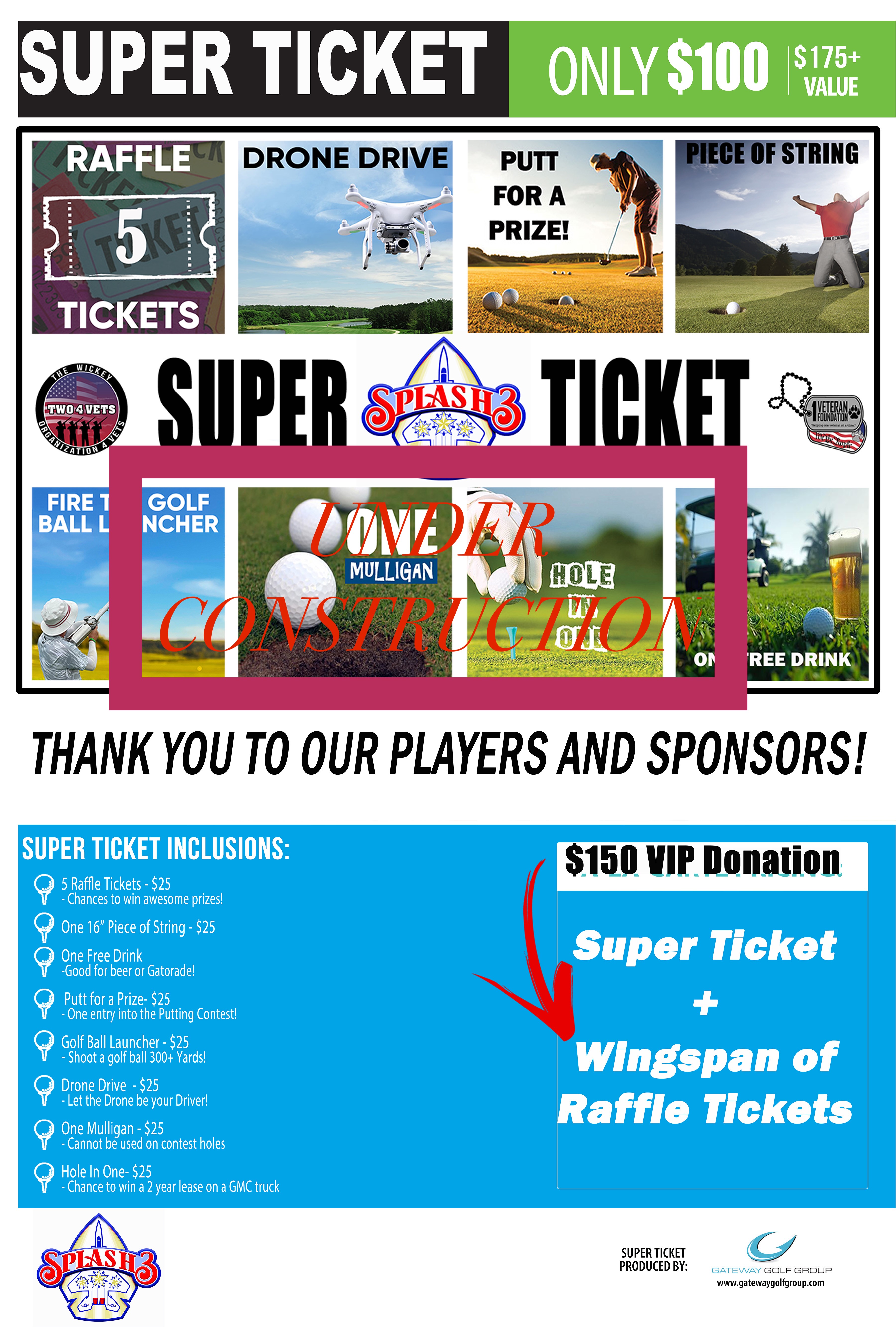 The Splash 3 Foundation Children's Charity Golf Tournament - Default Image of VIP SUPER TICKET