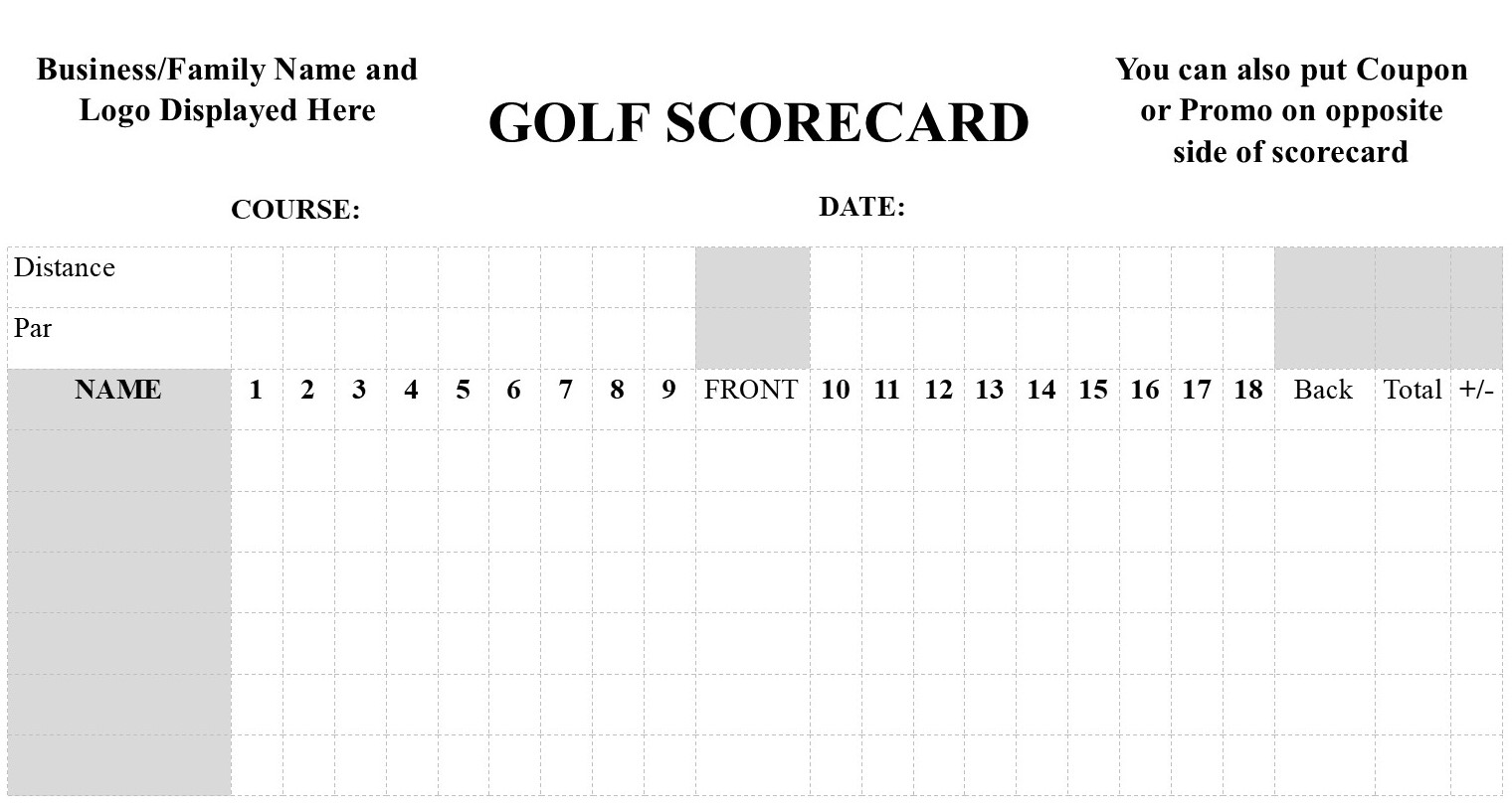 2nd Annual Cyclones Shootout Golf Tournament - Default Image of Score Card Sponsor