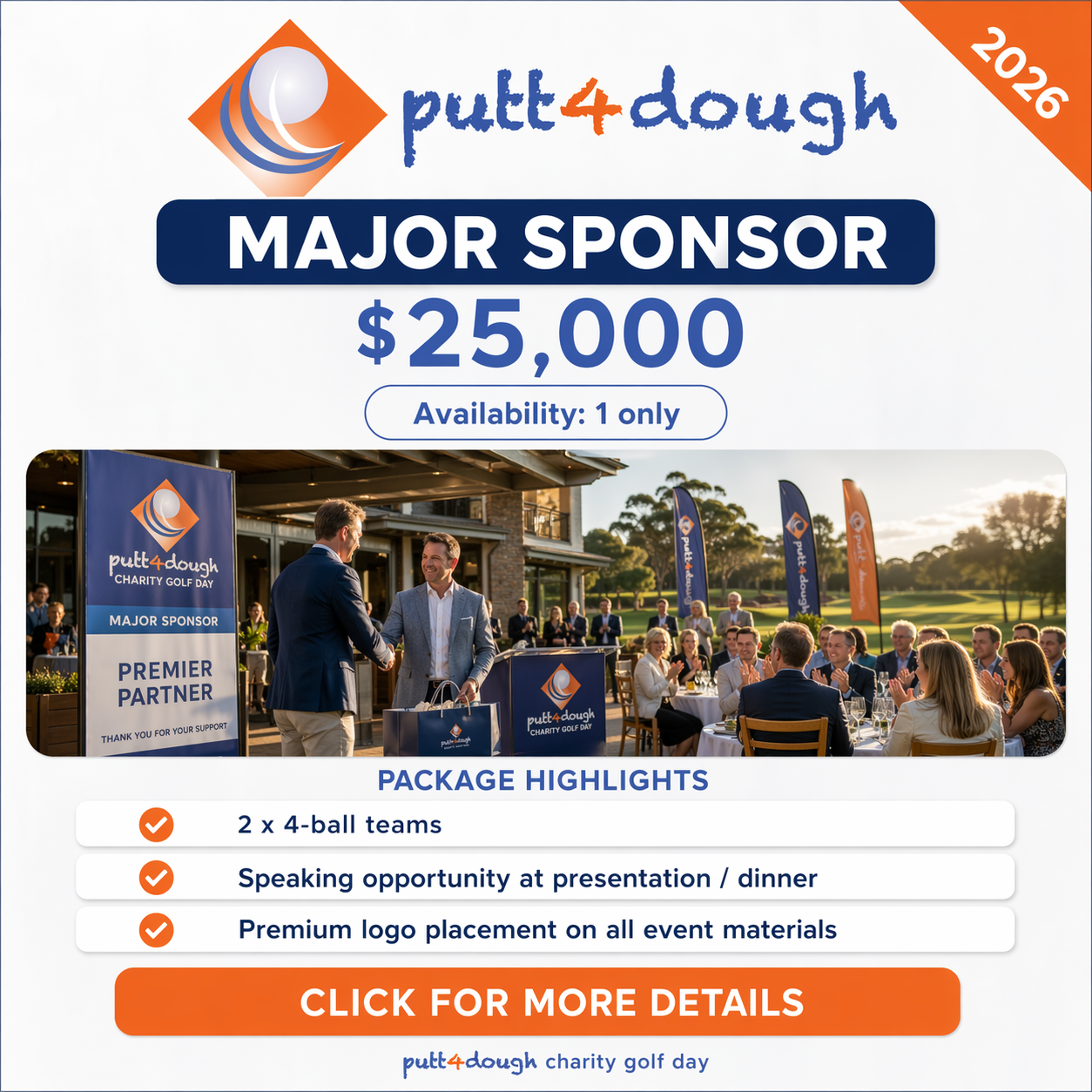 putt4dough 2026 - Default Image of Major Sponsorship Package