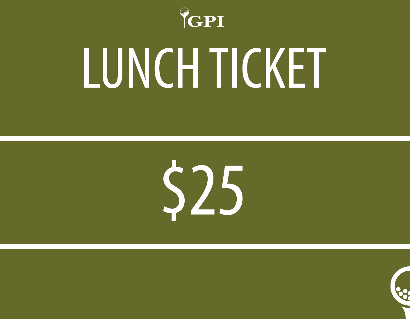 Gregg Pearson Invitational 2026 - Default Image of Lunch Ticket