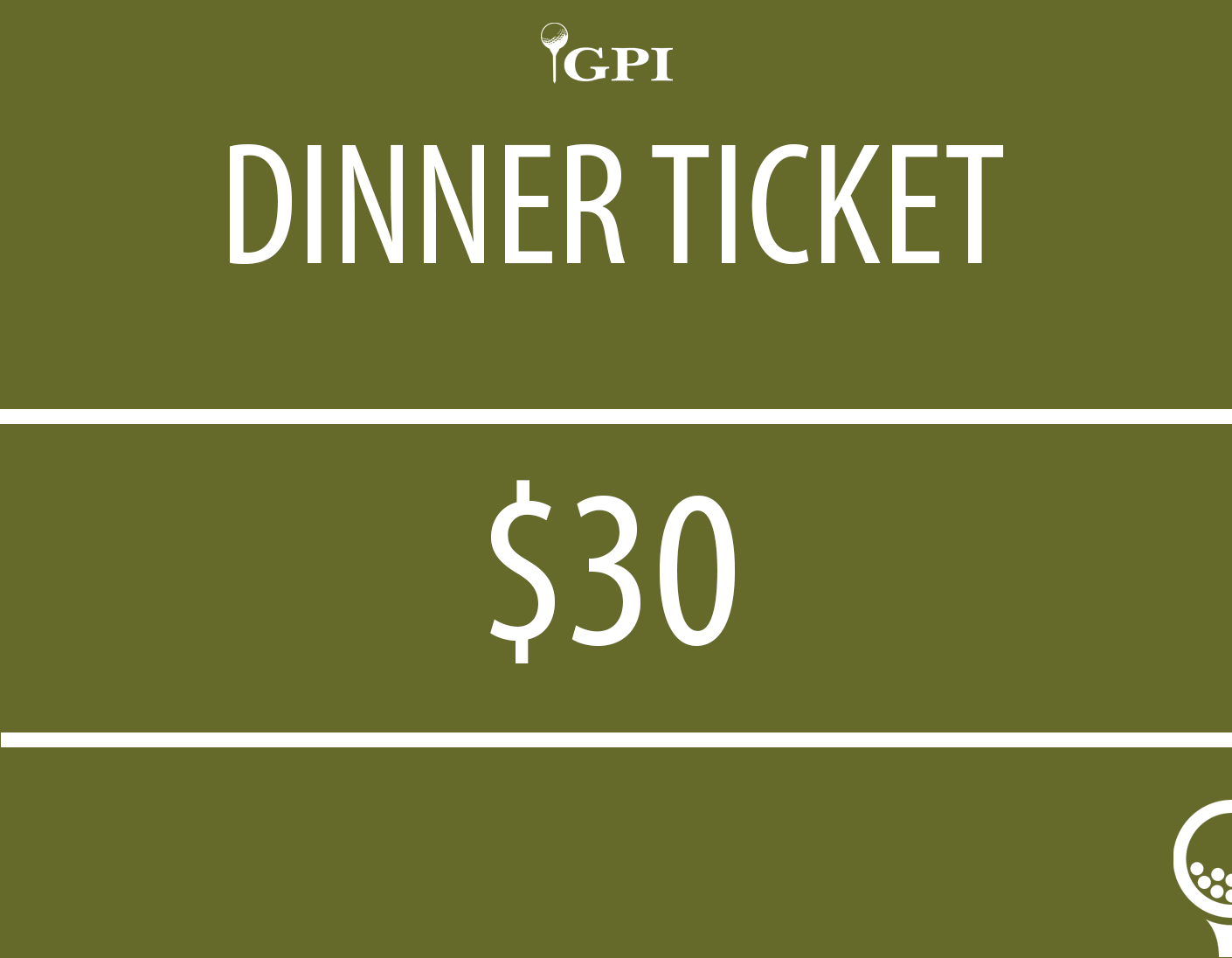 Gregg Pearson Invitational 2026 - Default Image of Dinner Ticket