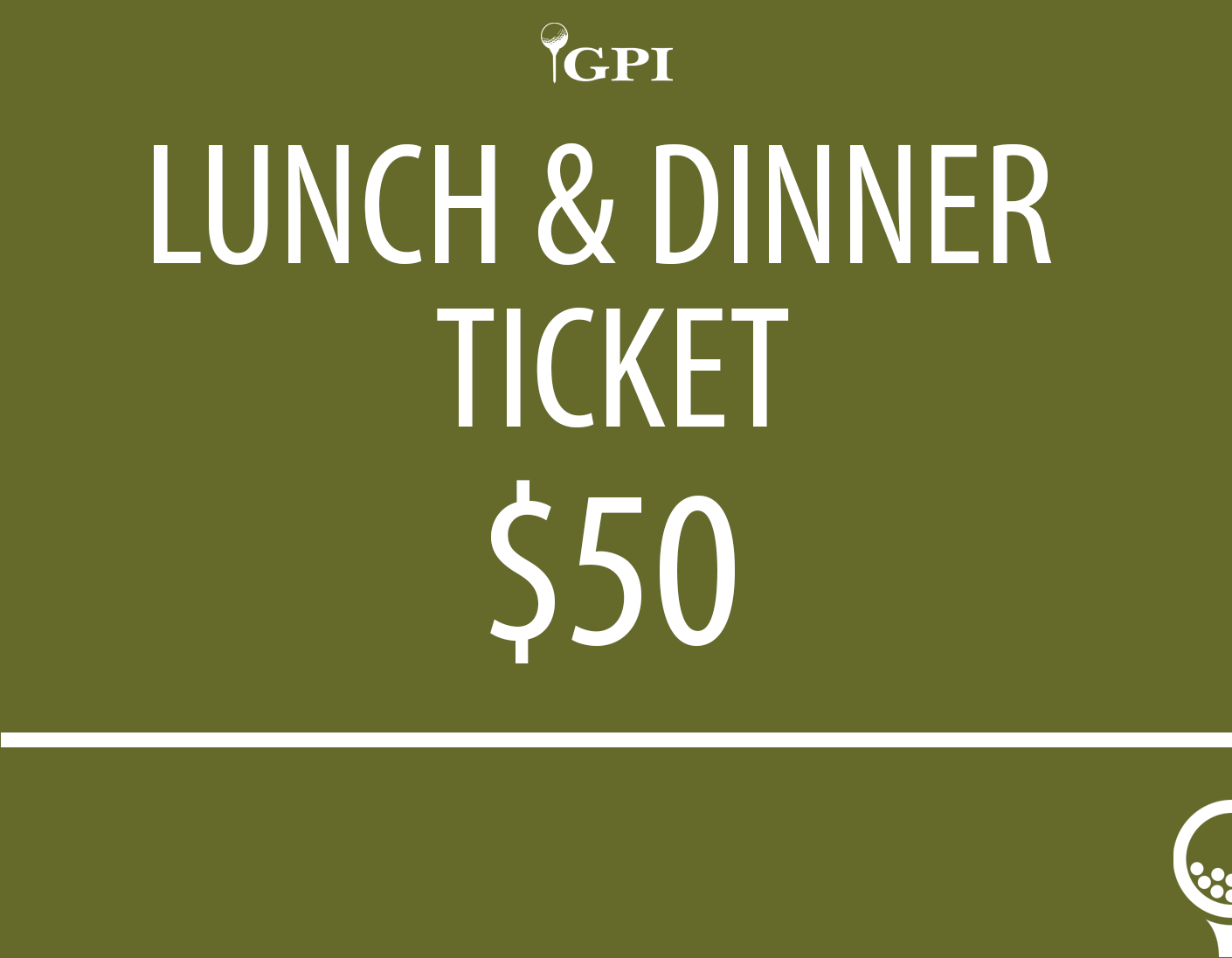 Gregg Pearson Invitational 2026 - Default Image of Lunch & Dinner Ticket