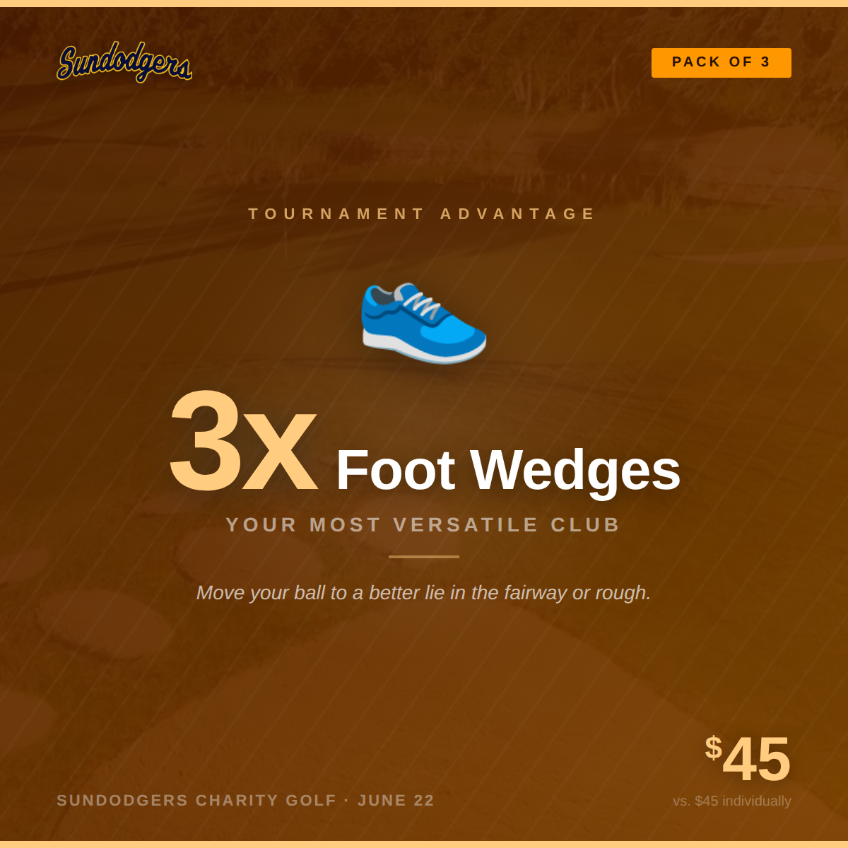 Sundodgers Charity Golf Tournament - Default Image of 3x Foot Wedges