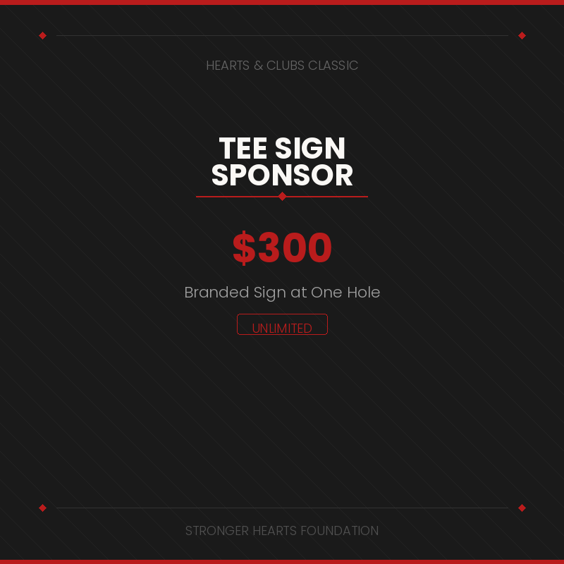 Hearts & Clubs Classic - Default Image of Tee Sign Sponsor