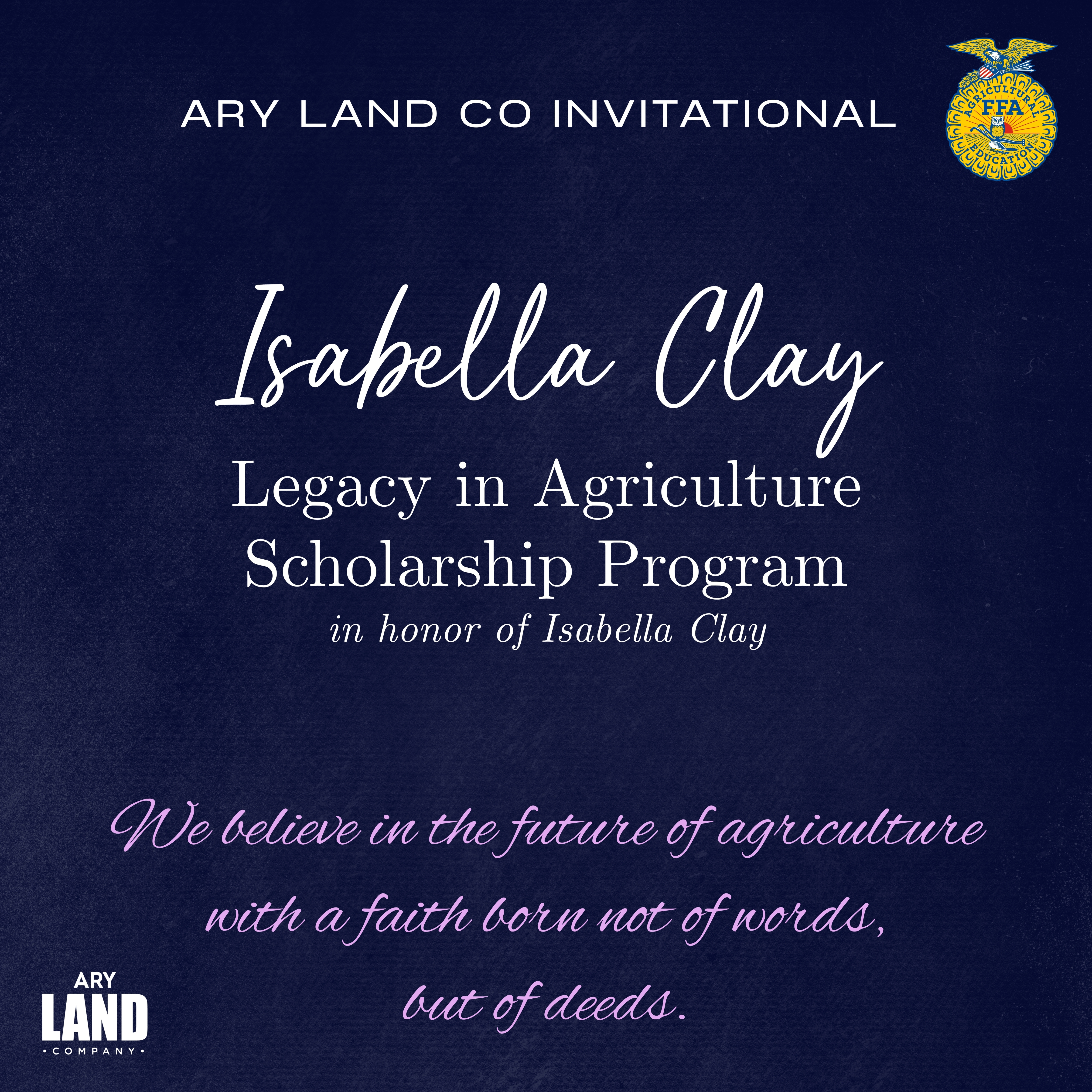 6th Annual Ary Land Company Invitational - Default Image of Isabella Clay Legacy in Agriculture Scholarship Sponsor
