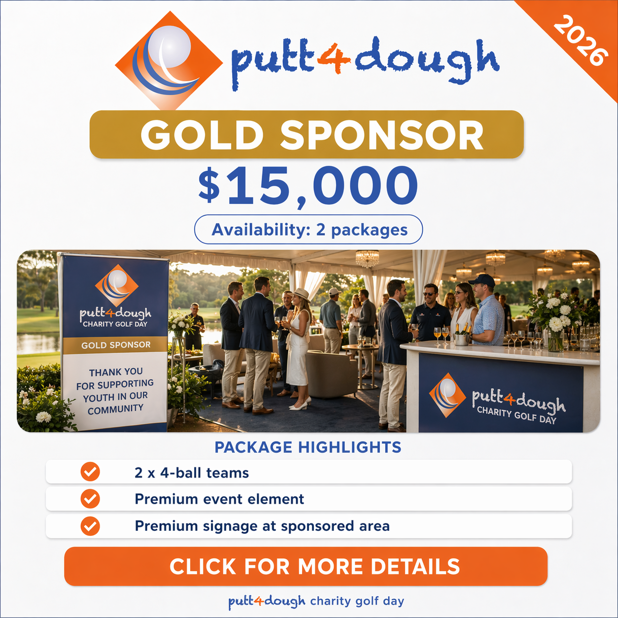 putt4dough 2026 - Default Image of Gold Sponsorship Package