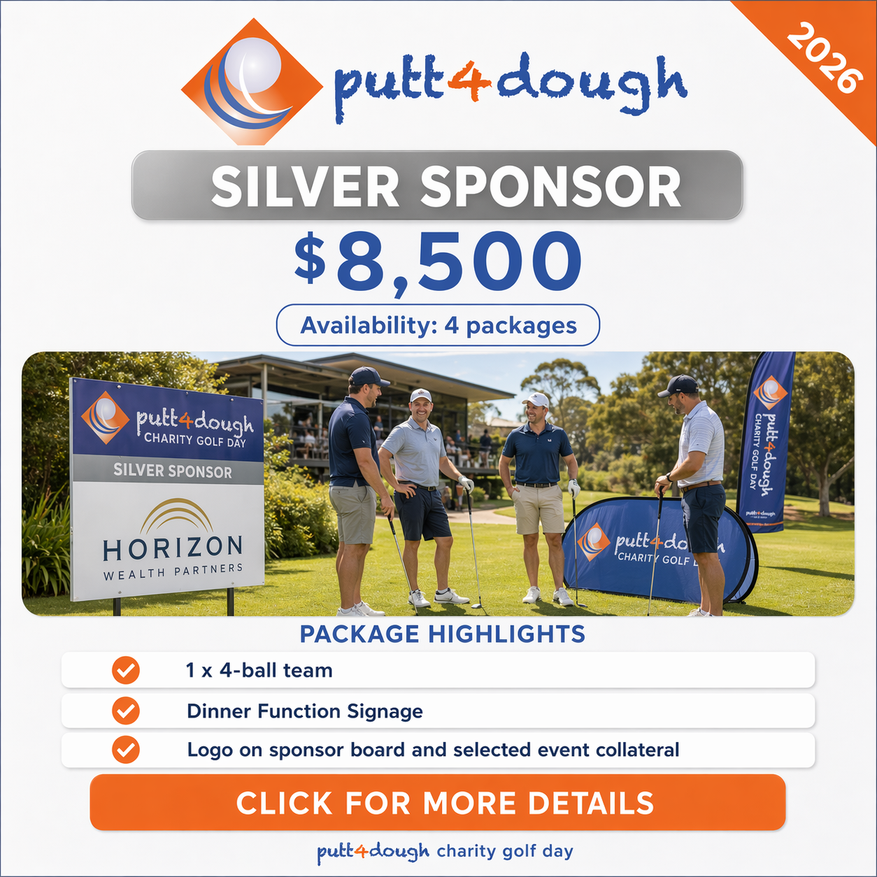 putt4dough 2026 - Default Image of Silver Sponsorship Package