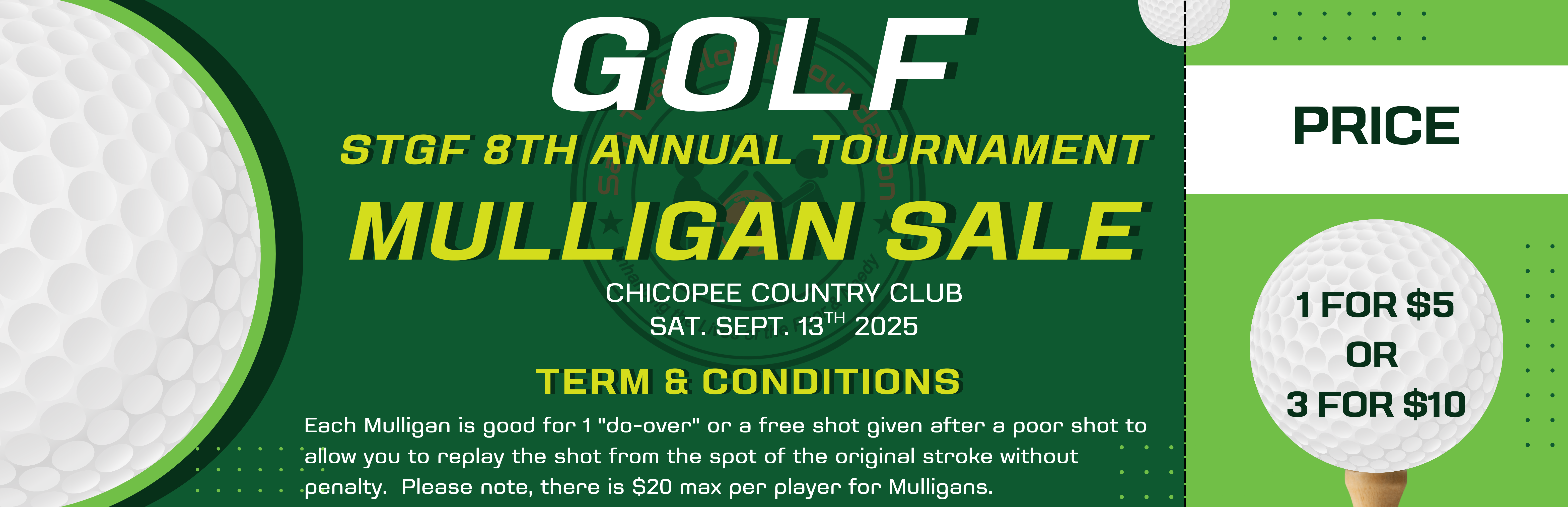 STGF 9th Annual Charity Golf Tournament - Default Image of 3 Mulligan Ticket