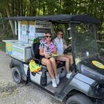 Image of Premium Beverage Cart Sponsor w/ golf & hole sponsorship