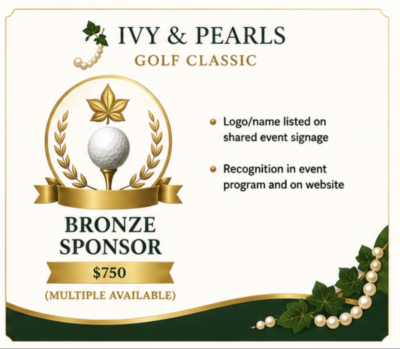 Ivy & Pearls Golf Classic - Default Image of Bronze Sponsor