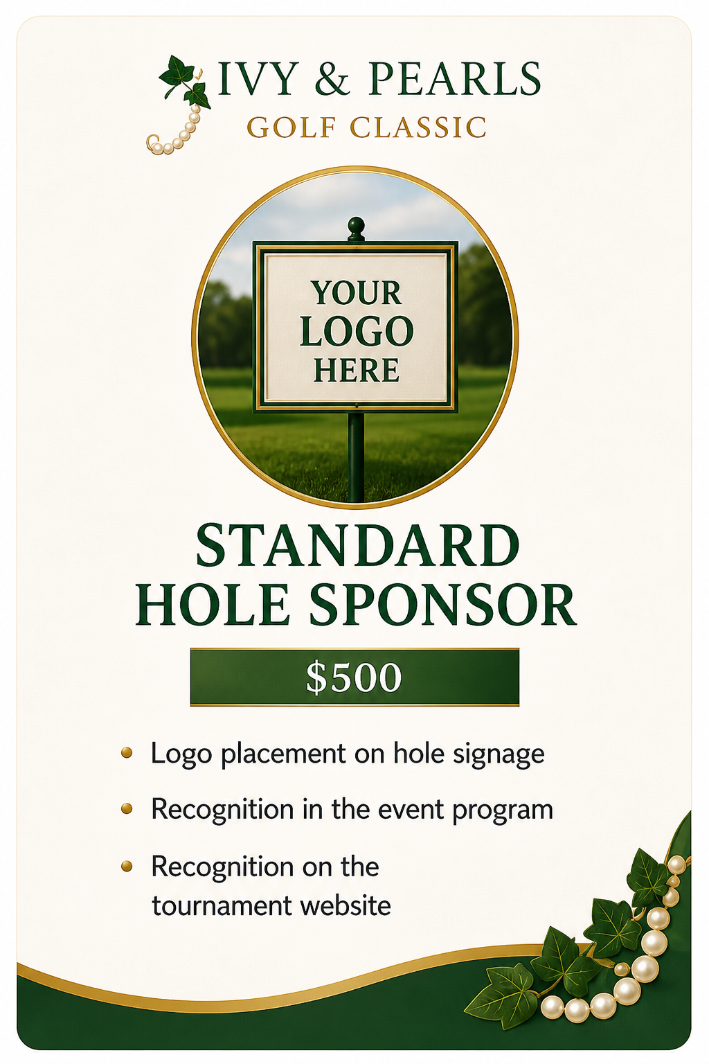 Ivy & Pearls Golf Classic - Default Image of Standard Hole Sponsor