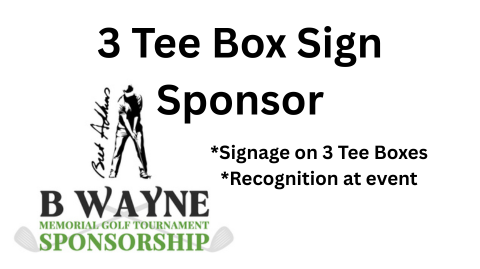 Image of 3 Hole Tee Box Sign Sponsor