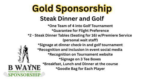 Image of STEAK DINNER AND GOLF - Gold Sponsorship 