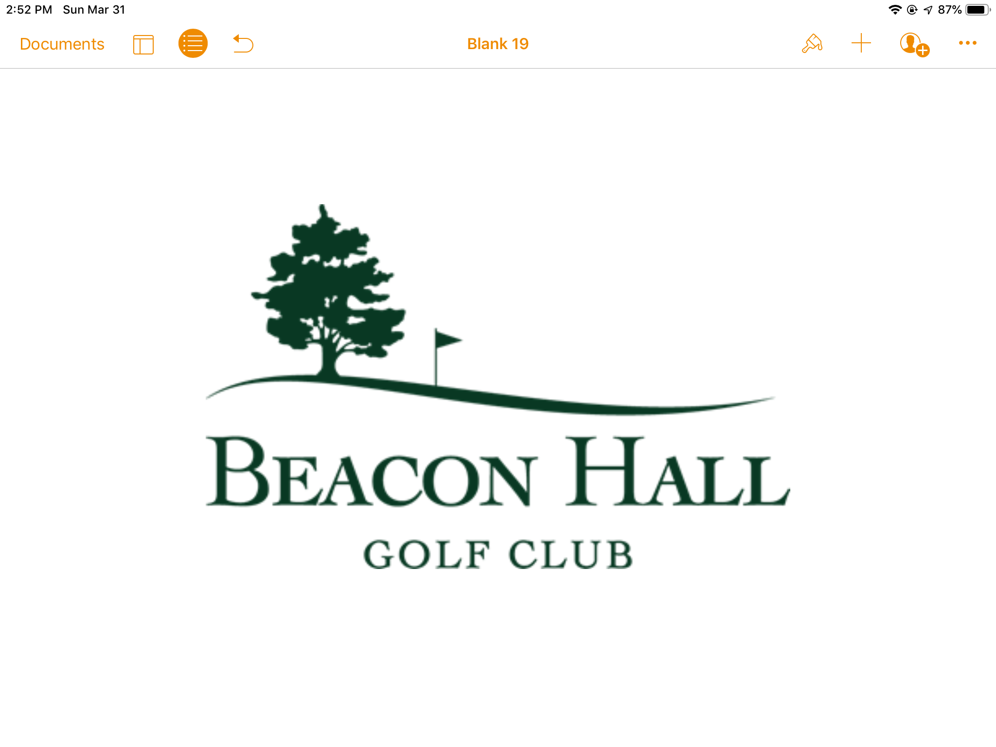 Restore Beacon Hall Rolling Golf Event - Default Image of SOLD Golf Club Sponsor - Beacon Hall