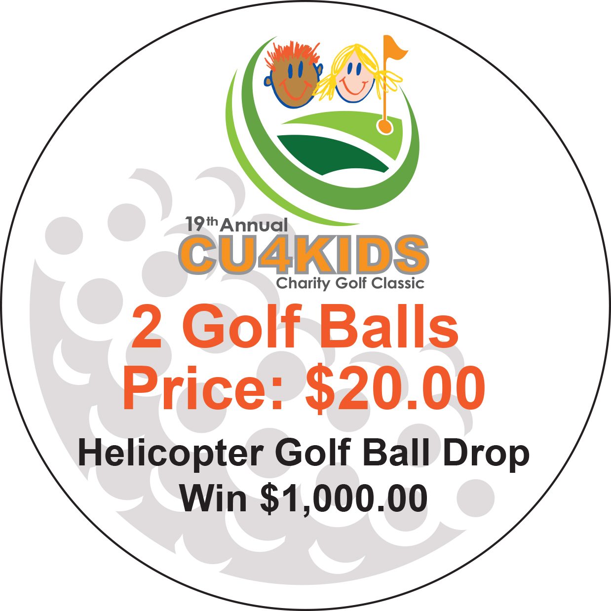 19th Annual CU4KIDS Charity Golf Classic - Default Image of 2 Helicopter Golf Balls – Giveaway: Win $500.00!