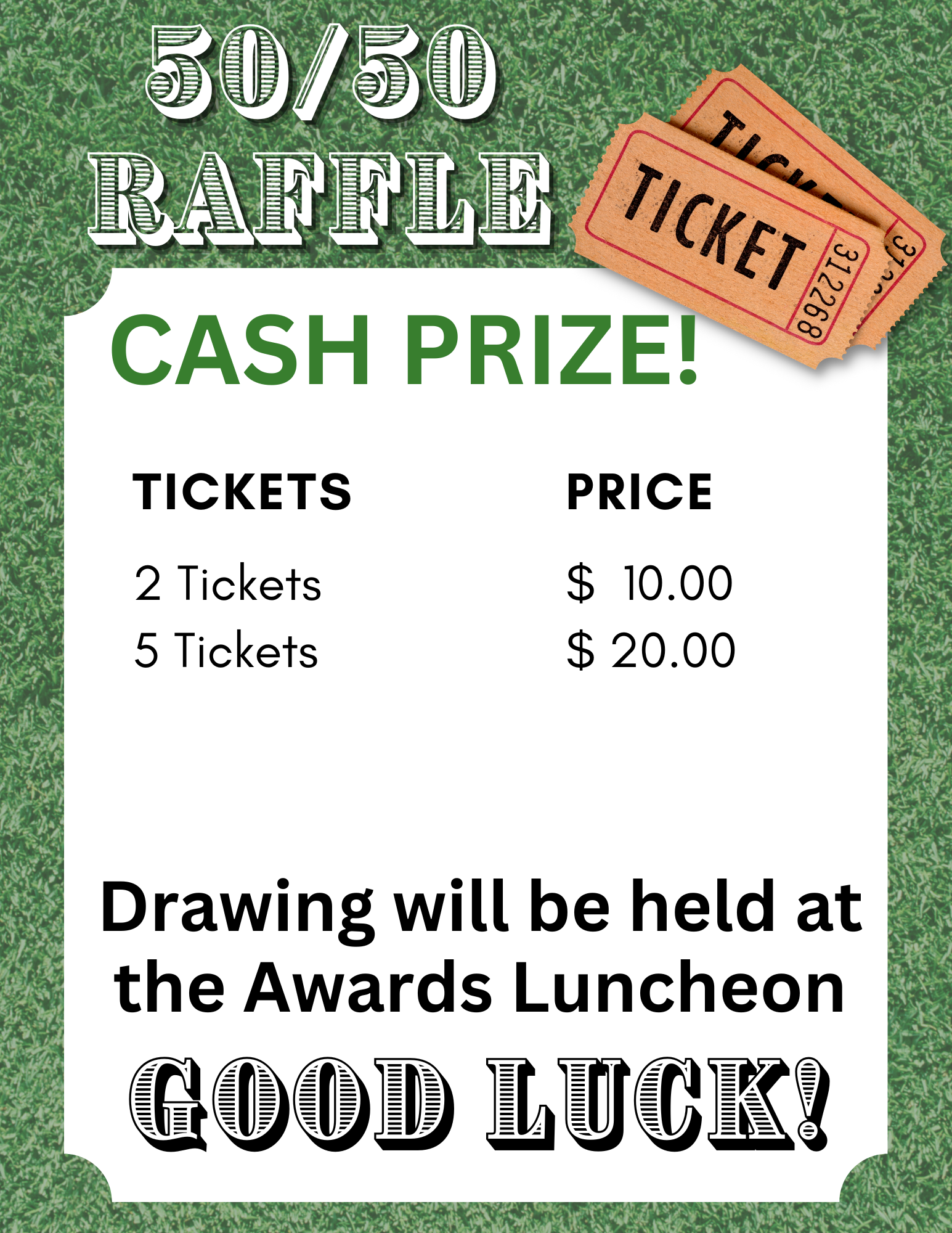 St. Pius X Golf Tournament - Default Image of 2 50/50 Raffle Tickets