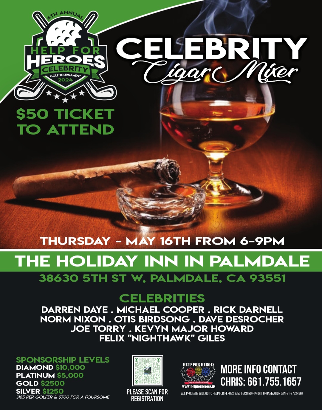 Help For Heroes Celebrity Golf Tournament 2024 - Default Image of Celebrity Mixer Ticket