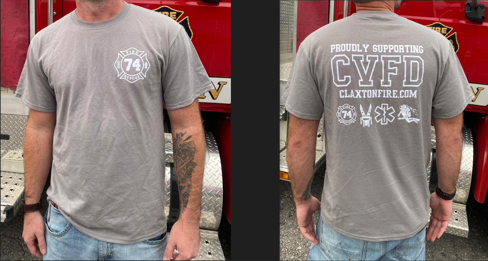 Claxton Vol. Fire Department Inaugural Golf Tournament - Default Image of Claxton Support T-Shirt