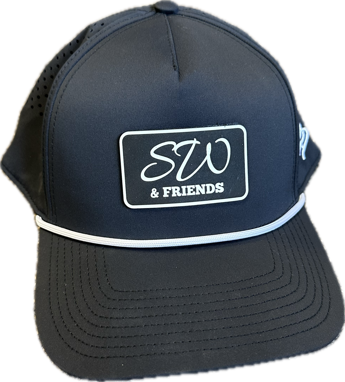 The 18th Annual SW and Friends Charity Golf Classic - Default Image of Branded Bills - Black Snapback Rope Hat w/ White Inverted SW & Friends Logo