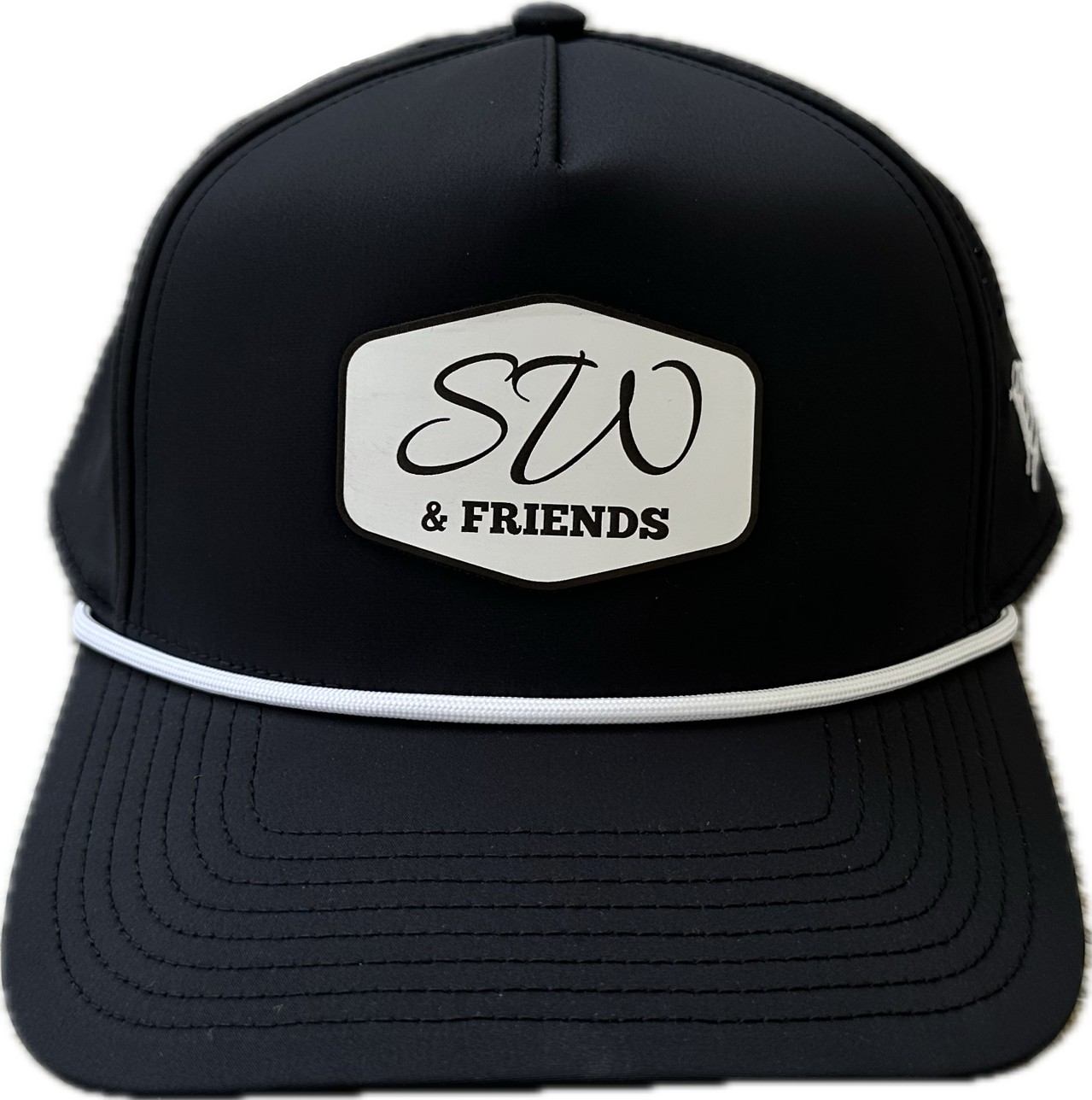 The 18th Annual SW and Friends Charity Golf Classic - Default Image of Branded Bills - Black Snapback Rope Hat w/ White/Black SW & Friends Logo