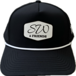 Image of Branded Bills - Black Snapback Rope Hat w/ White/Black SW & Friends Logo