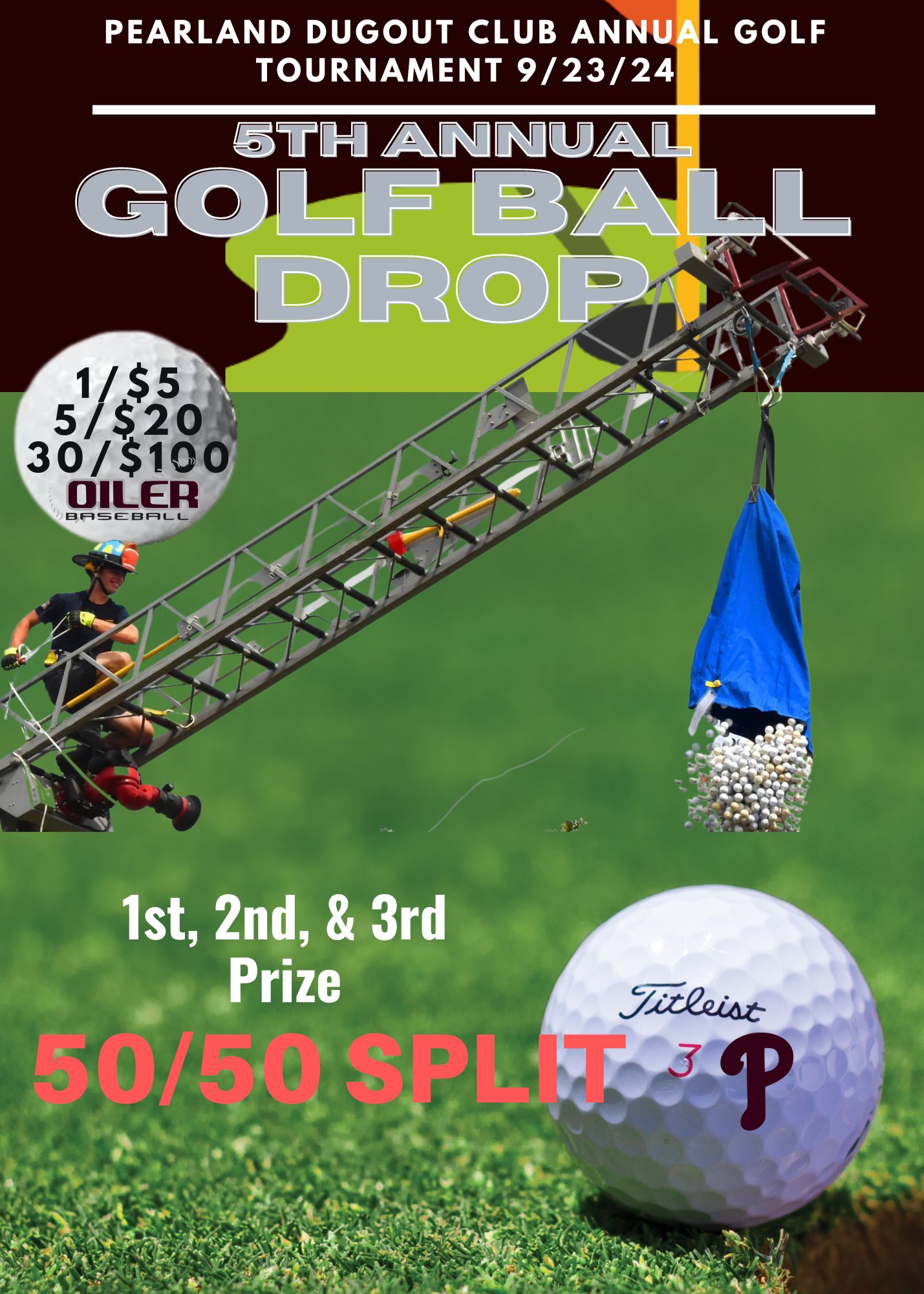 21st Annual Pearland High School Dug Out Club Golf Tournament - Default Image of Golf Ball Drop - 30/$100