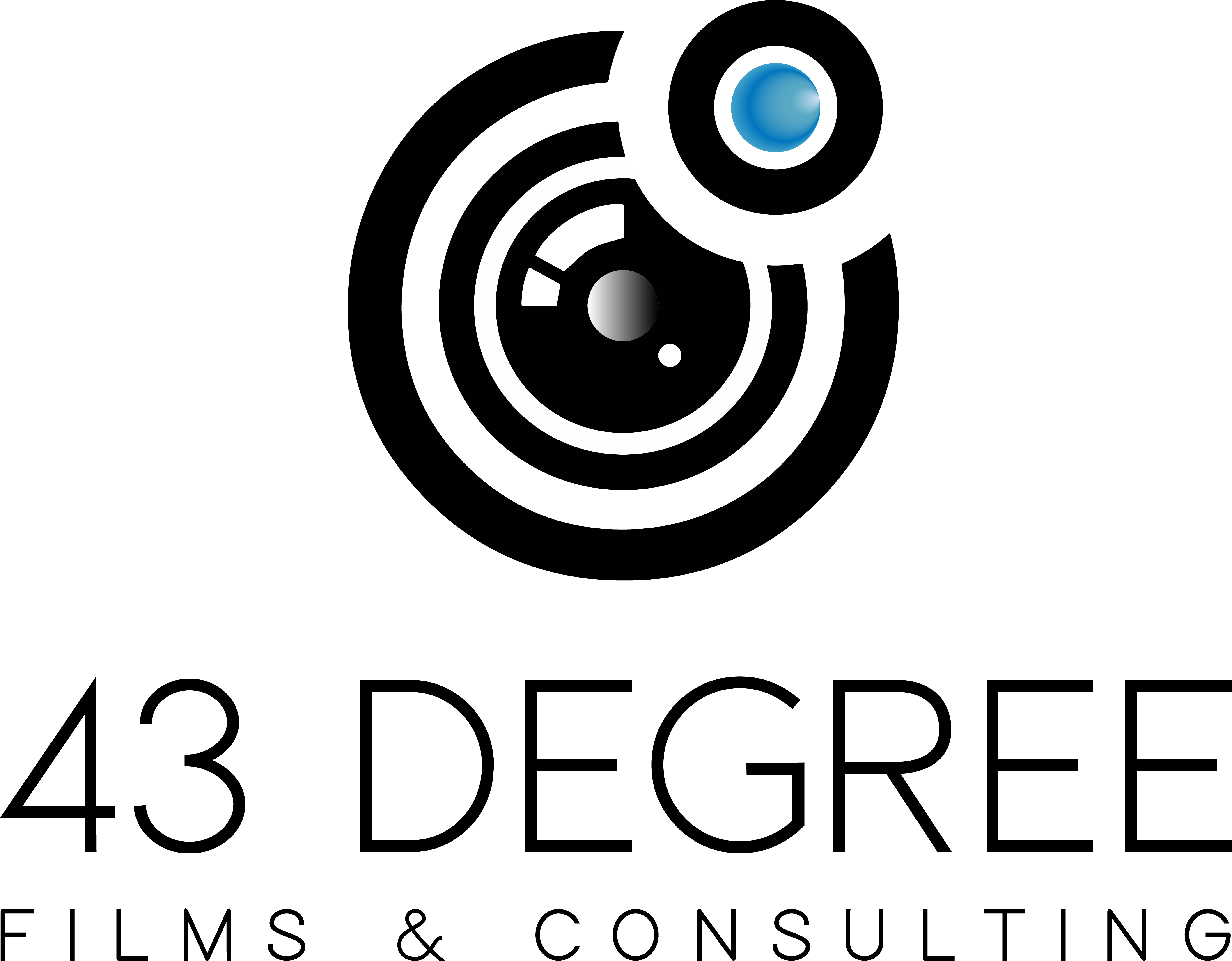 Hole Sponsors - $150 - Company logo printed on a displayed sign at one tee/hole - 43° Films and Consulting - Logo