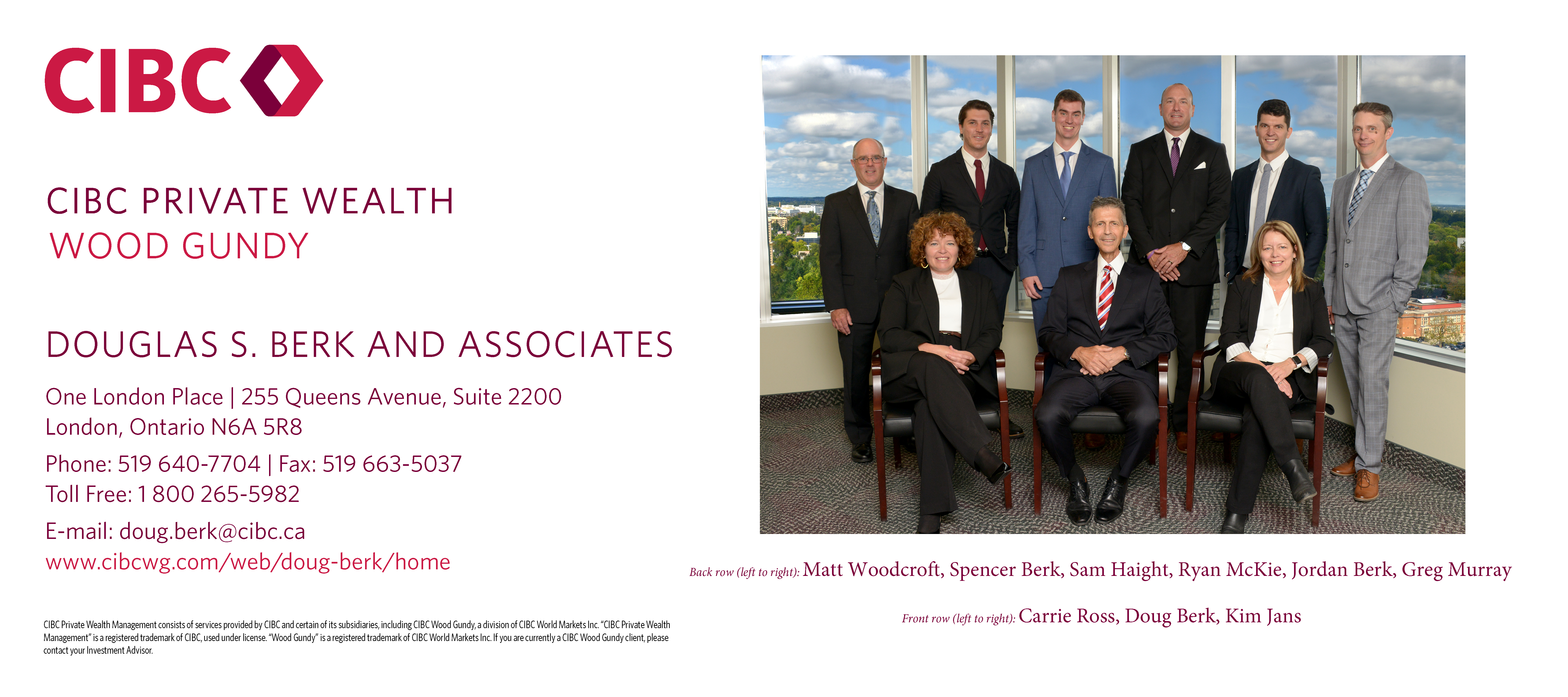 Lunch Sponsor - Doug Berk & Associates - CIBC Wood Gundy - Logo
