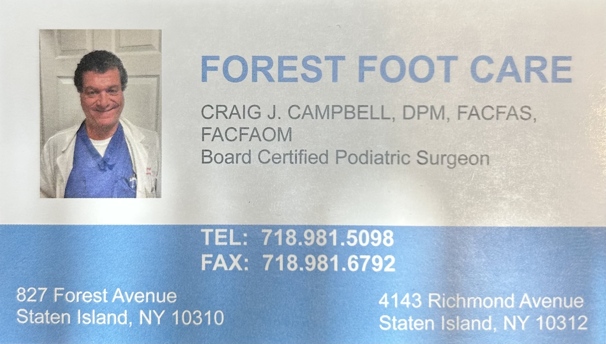 Hole Sponsor - Forest Foot Care - Logo