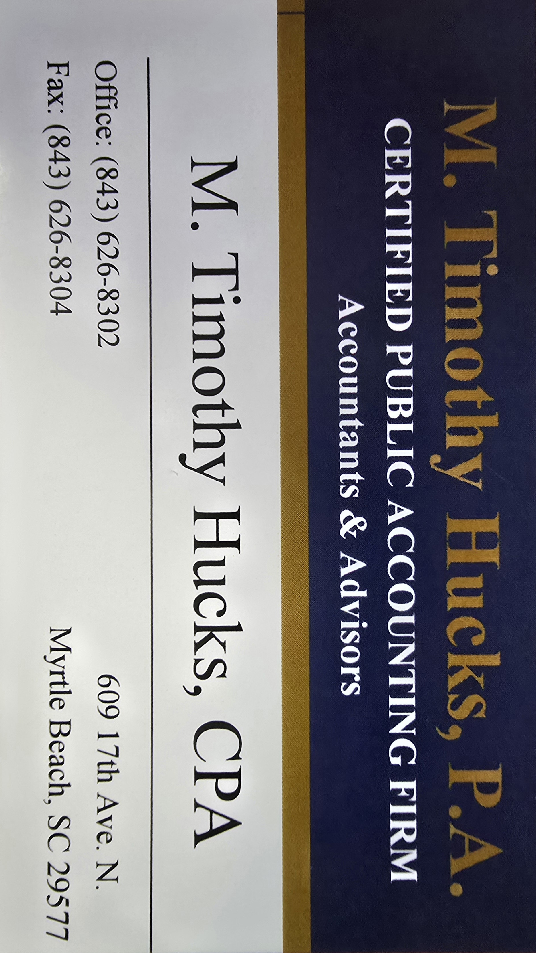 M. TIMOTHY HUCKS CPA
