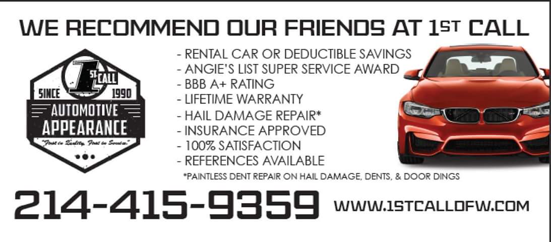 Birdie Sponsors - 1st Call Automotive Appearance Service - Logo