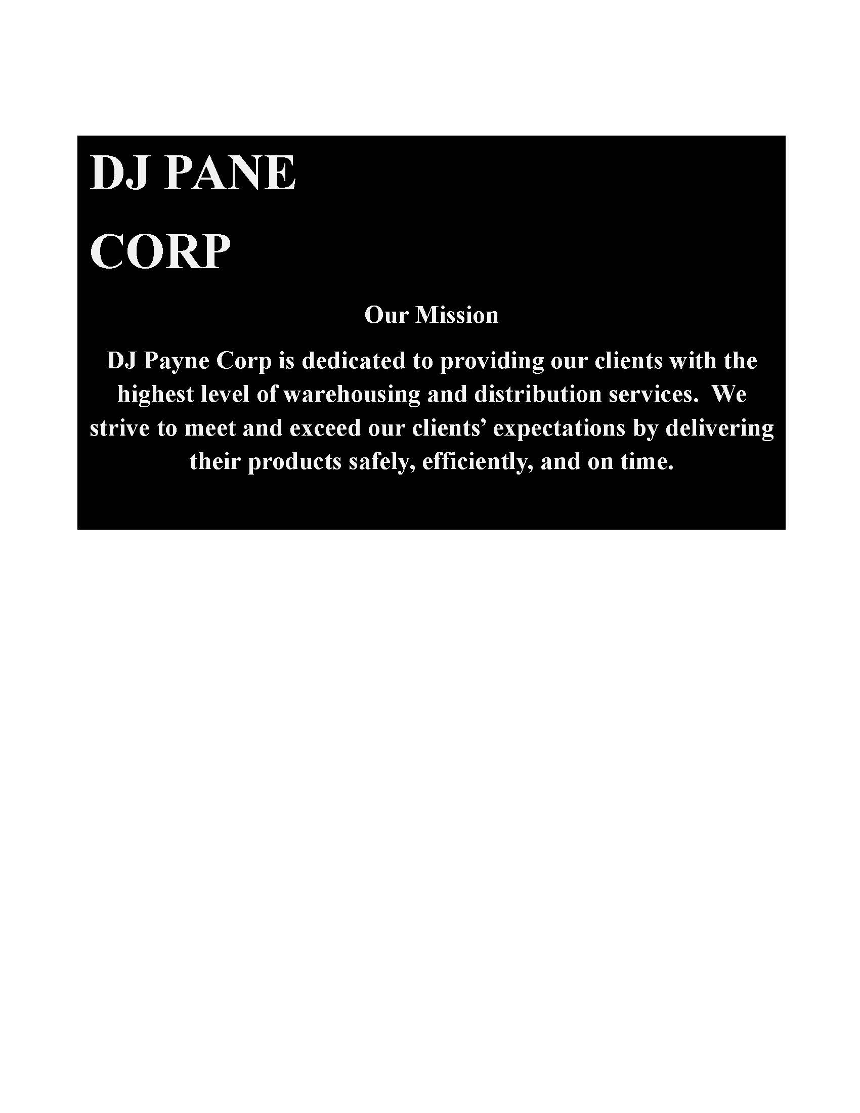 Gold Corporate Sponsor - DJ Payne Corporation - Logo