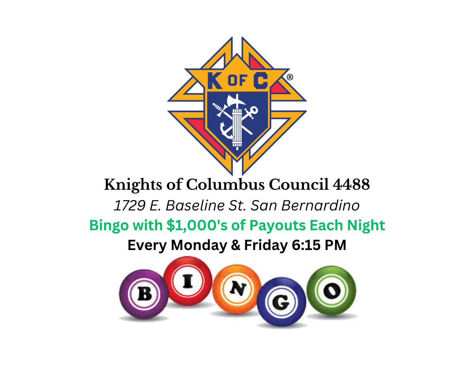Awards Banquet Sponsor - Knights of Columbus Council 4488 - Logo