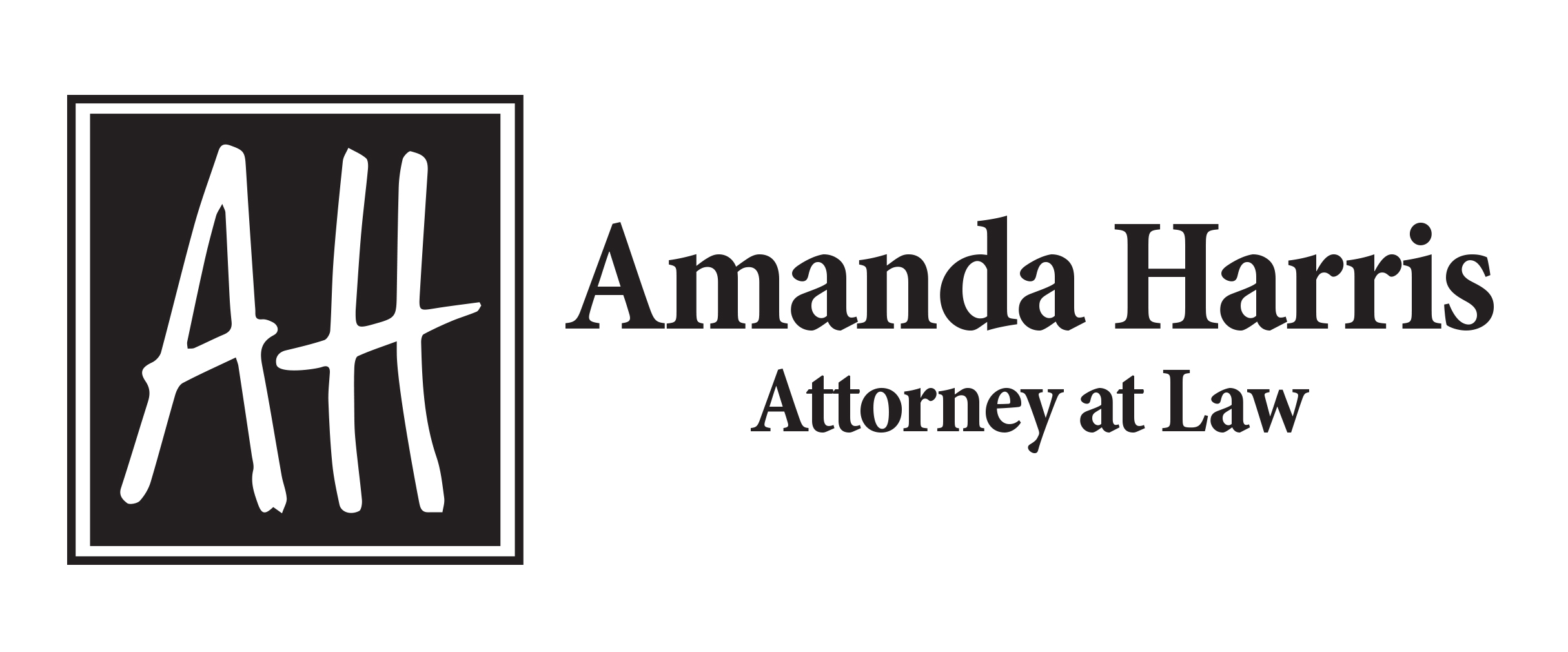 3 Hole Tee Box Sign Sponsor - Amanda Harris, Attorney at Law - Logo
