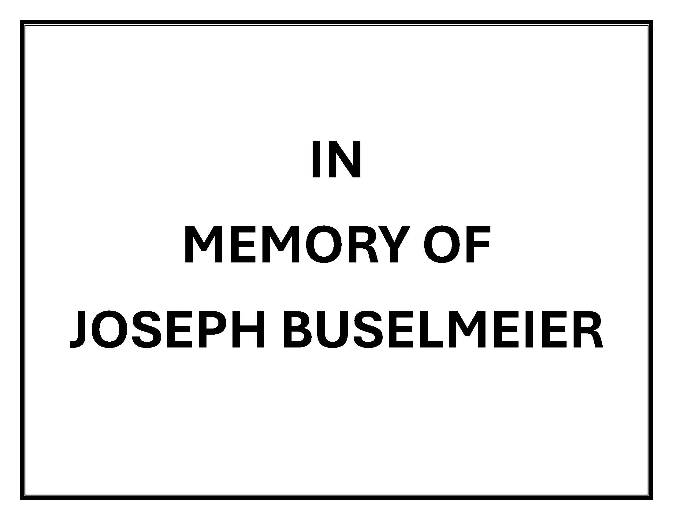 Buselmeier in memory of