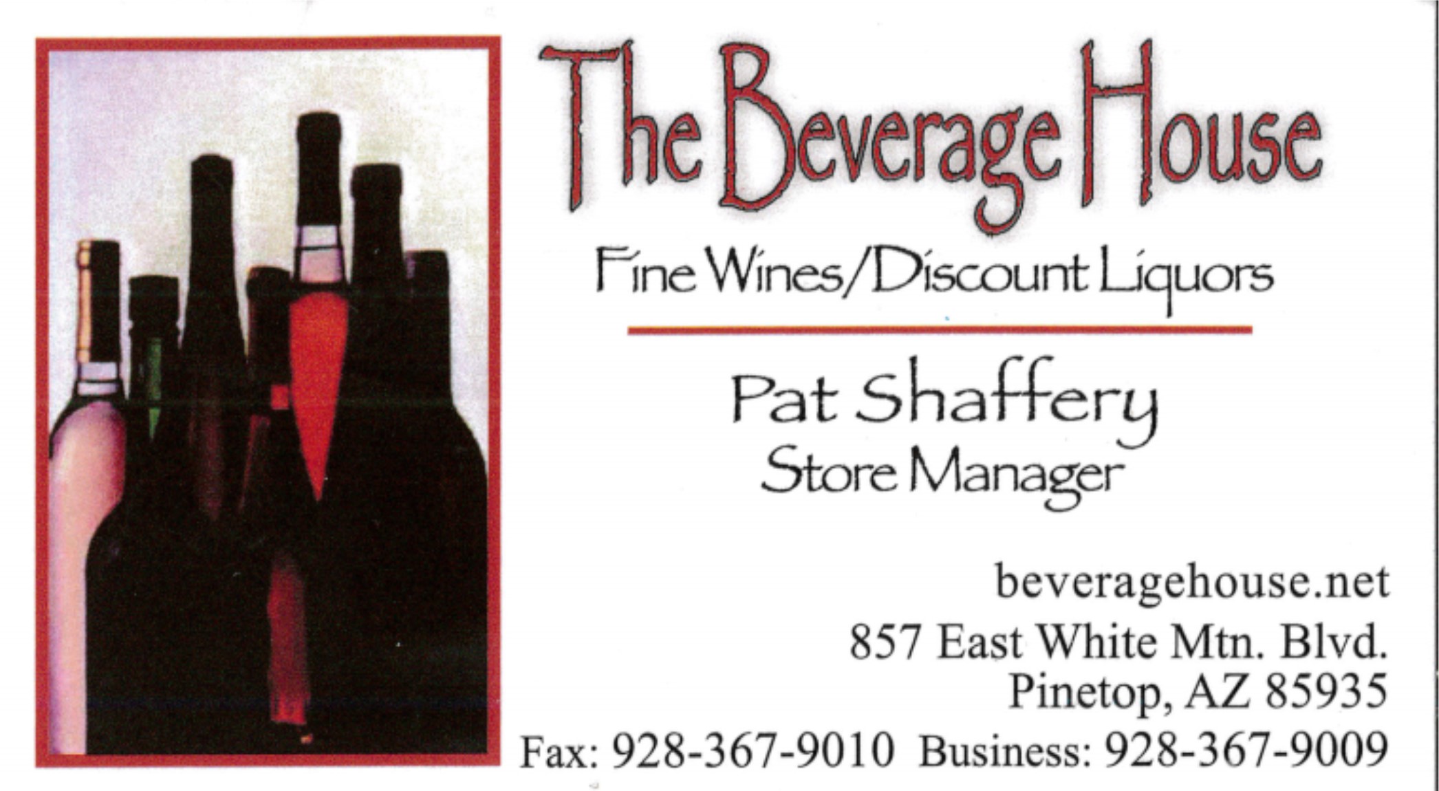 $100 Hole Sponsor - Beverage House/ Pat Shaffery - Logo