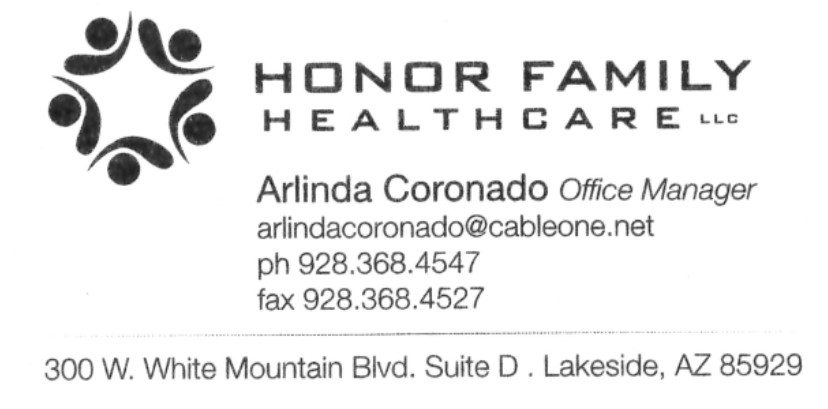 $250 GOLDEN EAGLE Project Hole Sponsor - Honor Family Healthcare - Logo