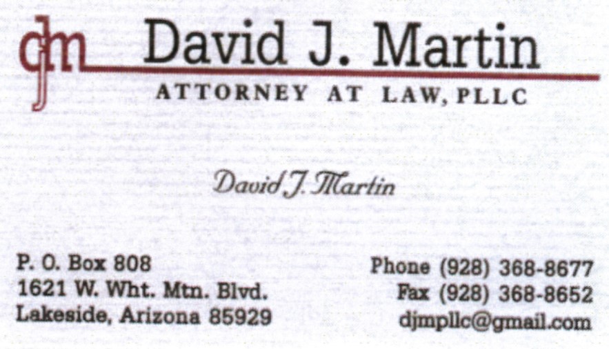 $1000 GOLD Sponsor - David J. Martin Attorney at Law, PLLC - Logo