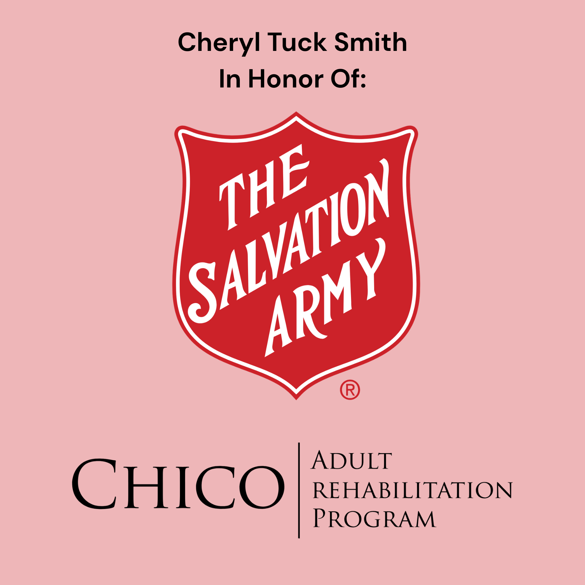 Salvation Army of Chico (Donated sponsorship)