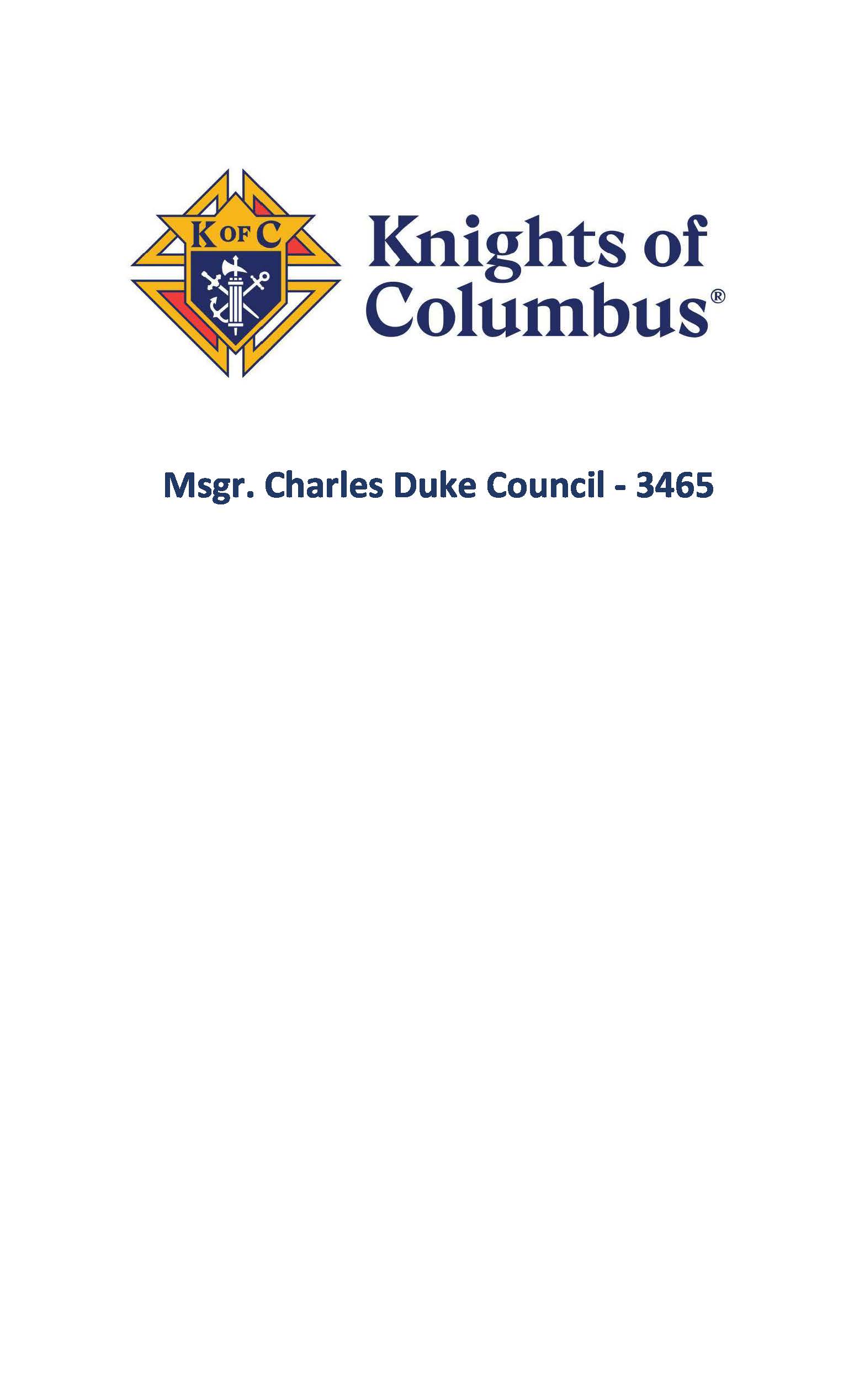 Knights of Columbus Msgr. Charles Duke Council 3465