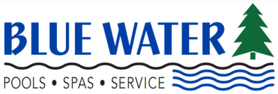 Platinum Hole Sponsor WITH Golfers - Blue Water Pools & Spas  - Logo