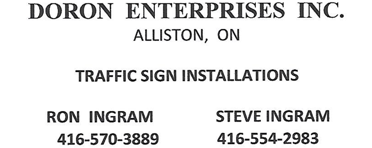 Hole Sponsor - Doron Enterprises Inc. - Logo